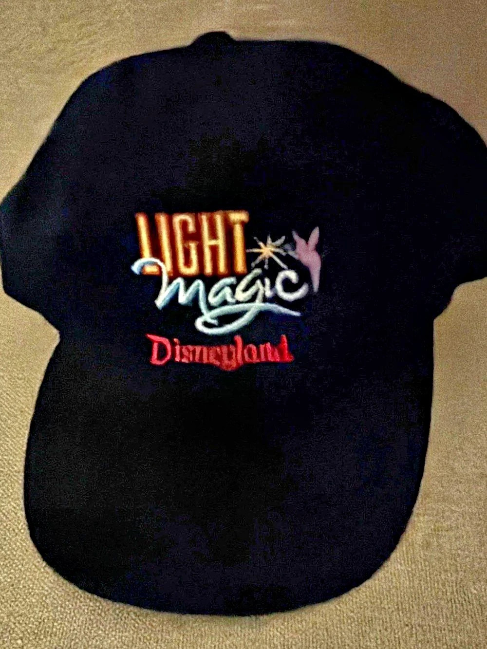 Disney Light Magic Disneyland Vintage Adult Hat Embroidered Black SnapBack